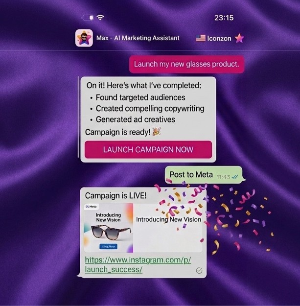 Chat with Max to drive the workflow